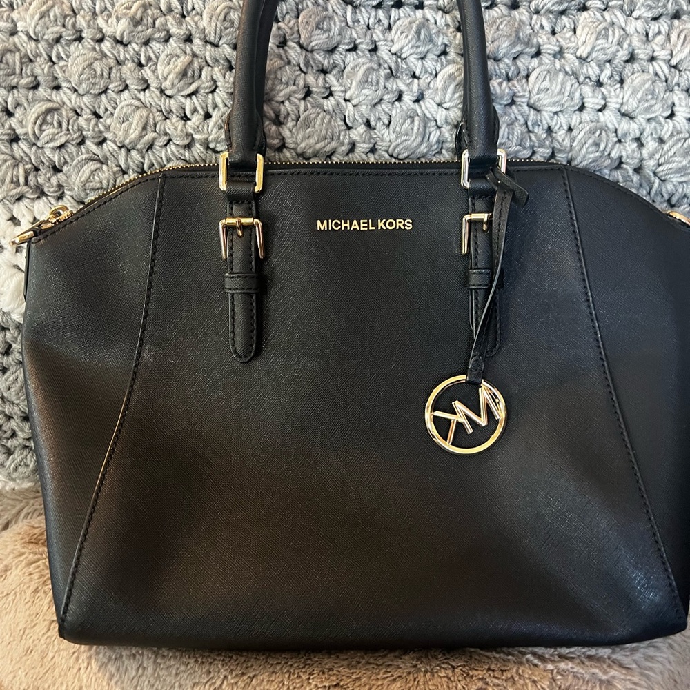 Michael Kors Black Leather Handbag